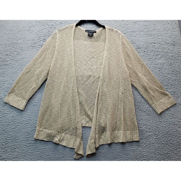 united states sweaters Sweaters - United States Sweaters Womens XL Tan‎ Crochet Long Sleeve Open Front Cardigan